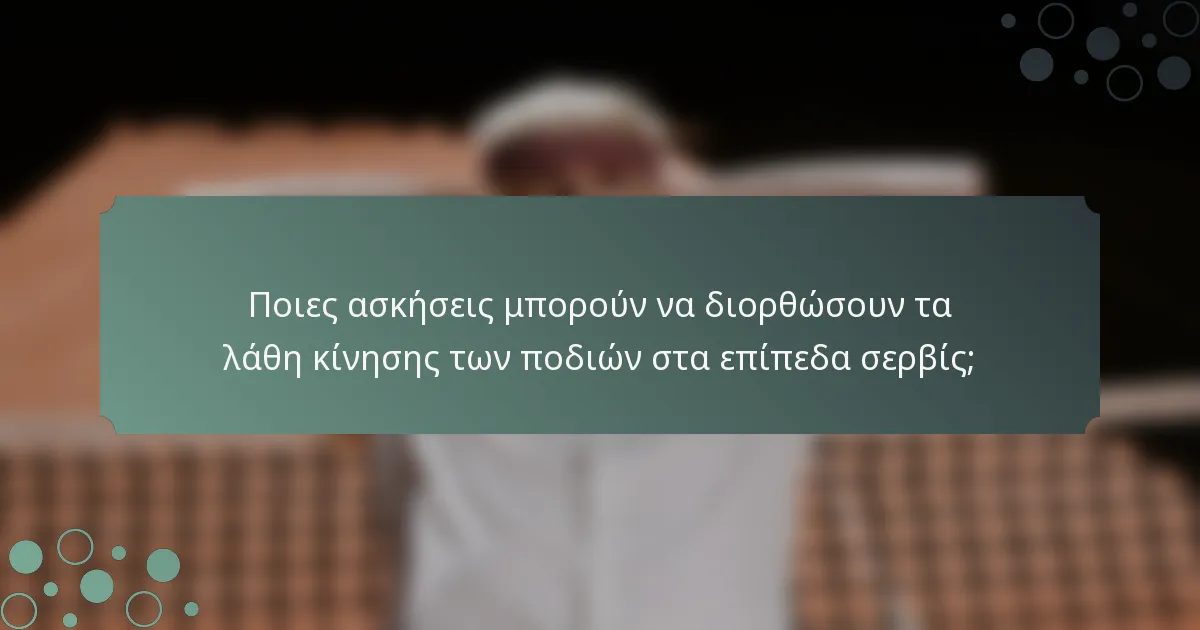 Ποιες ασκήσεις μπορούν να διορθώσουν τα λάθη κίνησης των ποδιών στα επίπεδα σερβίς;
